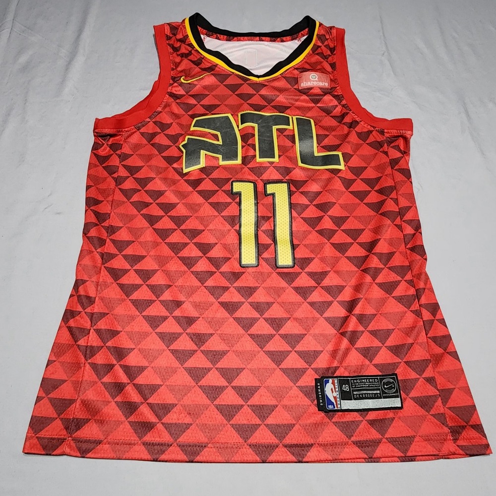 Nike Atlanta Hawks Trae Young 11 Swingman Jersey Red Black Mens 48 Large NBA